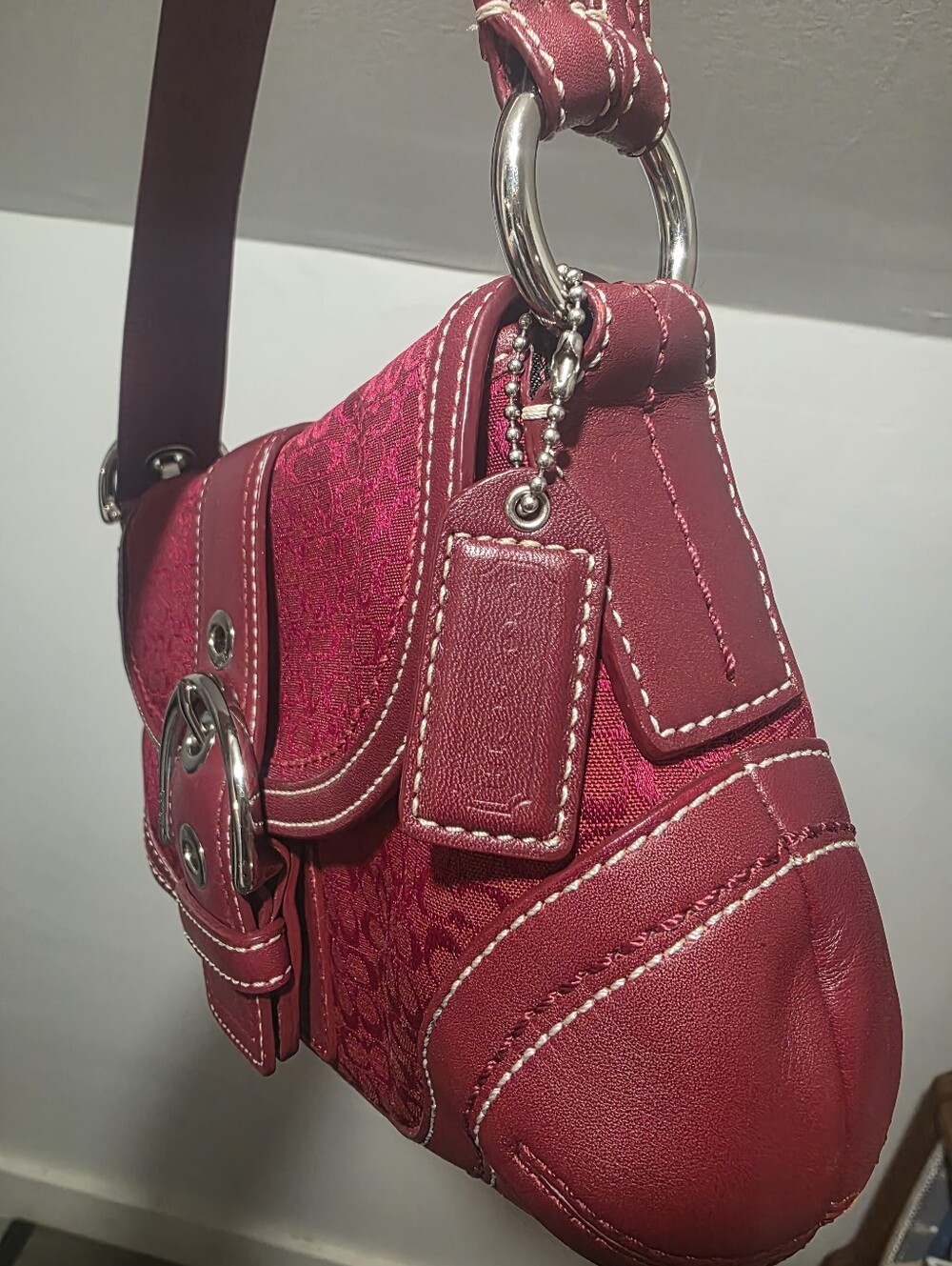 Red COACH Soho + Matching Wallet - Picture 6 of 12